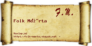 Folk Márta névjegykártya